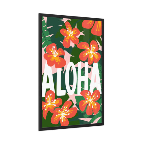 Aloha - Tropical Framed Poster - Bright Floral Wall Art for Home Décor