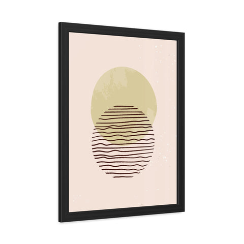 Blend 1 - Modern Minimalist Framed Poster – Abstract Green and Beige Art