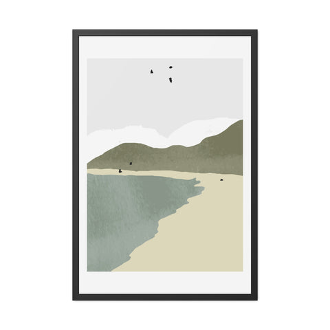 North 1 - Modern Coastal Framed Poster - Minimalist Beach Wall Art