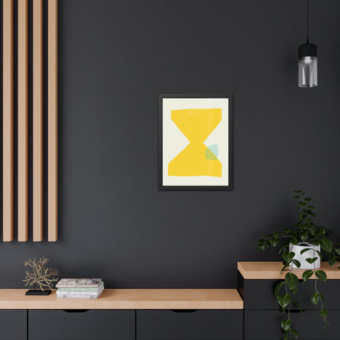 Jonathan 3 - Modern Framed Poster - Yellow Hourglass Art for Home Decor