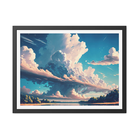 Cloudscape - Serene Landscape Framed Poster - Ideal for Home Decor & Gifting