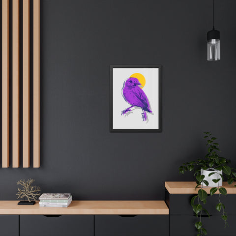 Wings 3 - Purple Bird Framed Poster - Modern Home Décor