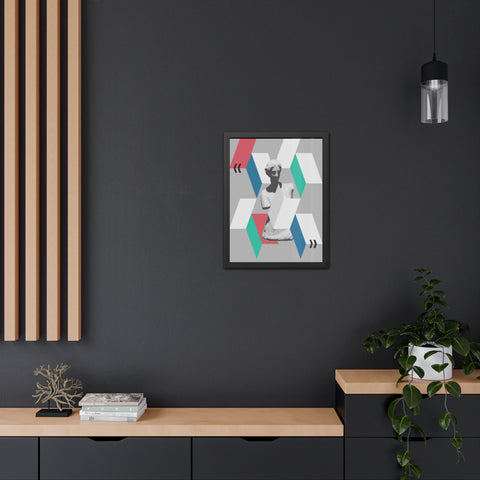Abstractica 4 - Modern Framed Poster Art - Abstract Geometric Statue Design