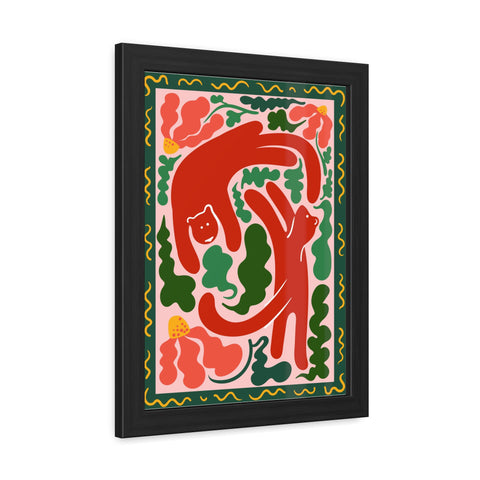 Amazon 4 - Whimsical Bear Framed Poster - Vibrant Animal Art for Nature Lovers