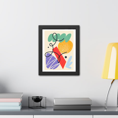 Kurian 3 - Abstract Geometric Framed Poster - Modern Wall Art for Home Décor