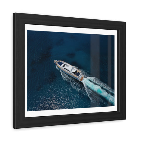 In the water - Nautical Framed Poster - Luxury Yacht at Sea Wall Art