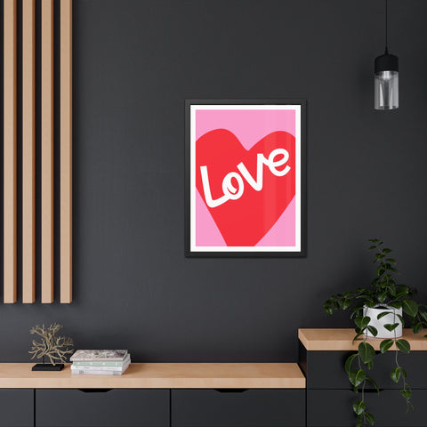 Lovin' - Love Heart Wall Art - Framed Poster, Romantic Decor for Home & Special Occasions