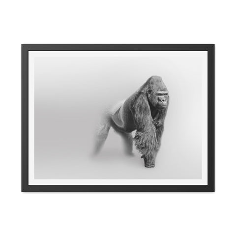 Majestic Gorilla Framed Poster | Monochrome Wall Art for Animal Lovers