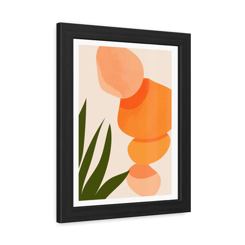 Agora 3 - Modern Abstract Framed Poster - Earthy Tones for Home Décor