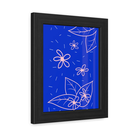 When life gives you lemons 3 - Blue Floral Framed Poster - Modern Botanical Art for Home Decor