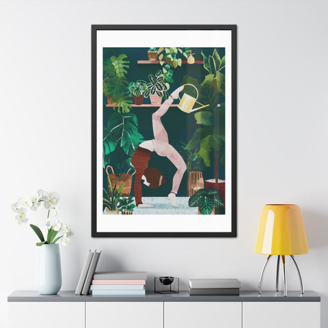 Botanical Yoga Framed Poster - Indoor Plant Decor for Peaceful Vibes