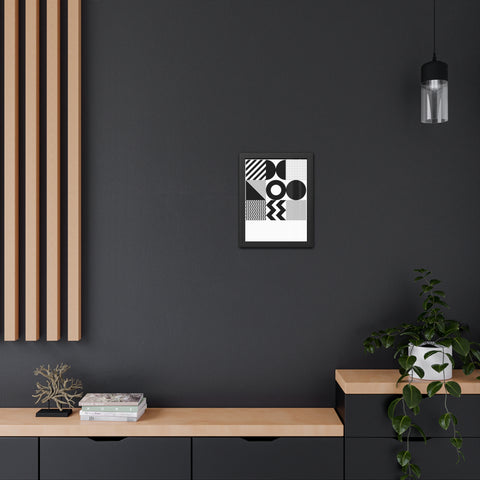 Modernica 5 - Modern Geometric Wall Art Frame - Black and White Patterns for Home Decor