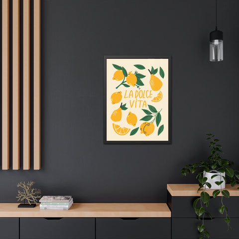 La Dolce Vita Lemon Framed Poster – Bright and Cheerful Wall Art for Home Decor