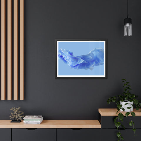 Foldable Study - Serene Blue Abstract Framed Poster - Modern Wall Art Decor for Calm Spaces