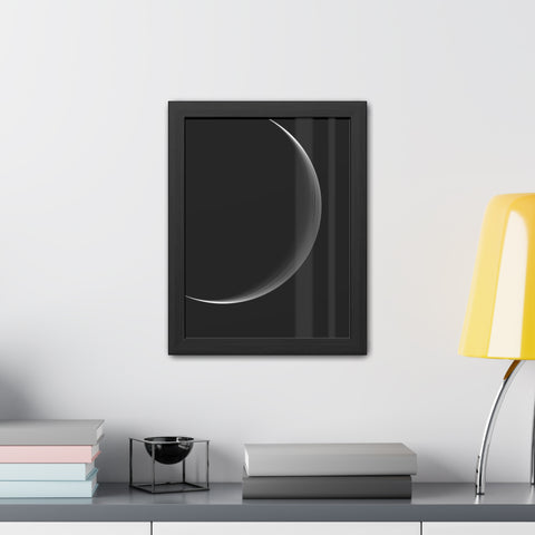 Universalis 2 - Minimalist Framed Poster - Sleek Crescent Moon Design for Modern Decor