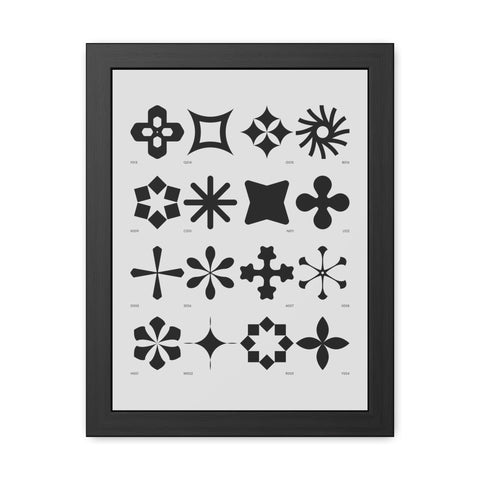 Gridlock 1 - Modern Geometric Framed Poster Art - Stylish Decor for Home and Office