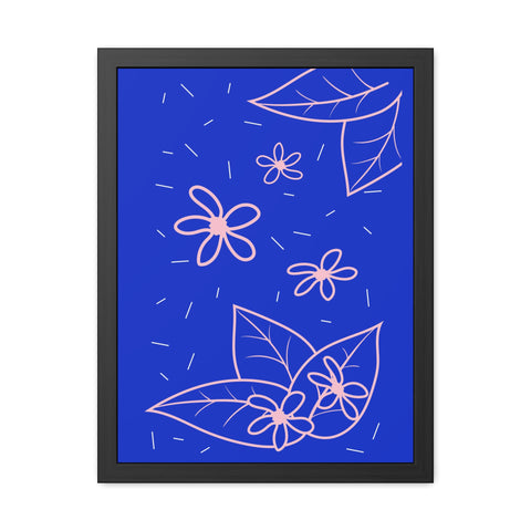 When life gives you lemons 3 - Blue Floral Framed Poster - Modern Botanical Art for Home Decor