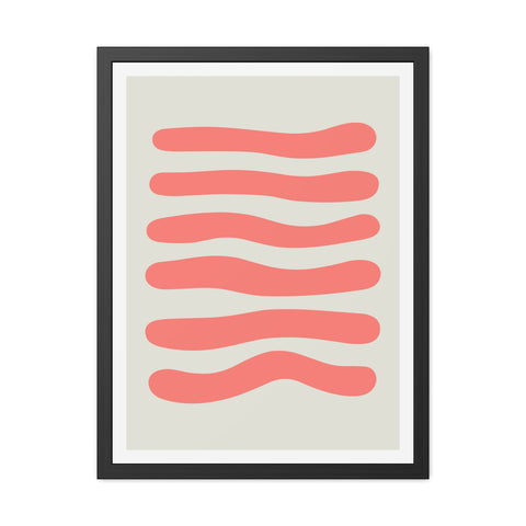 Stratica 6 - Modern Abstract Framed Poster - Wavy Lines Art for Home Decor