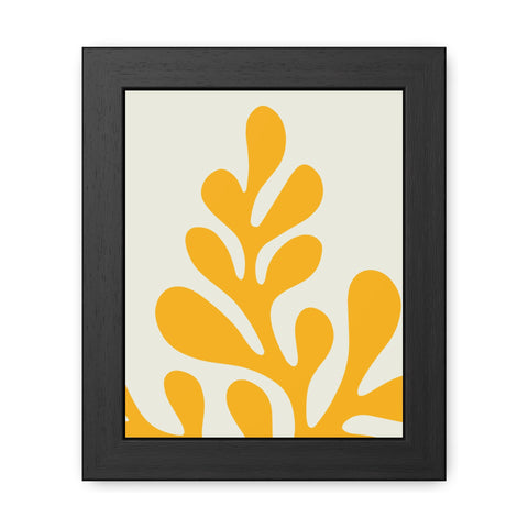 Stratica 1 - Modern Abstract Framed Poster – Yellow Organic Design for Home Decor