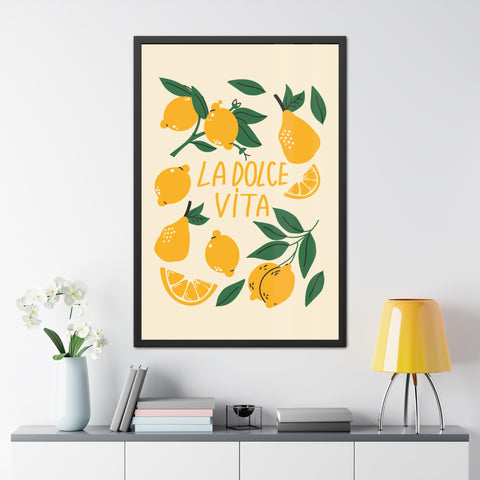 La Dolce Vita Lemon Framed Poster – Bright and Cheerful Wall Art for Home Decor