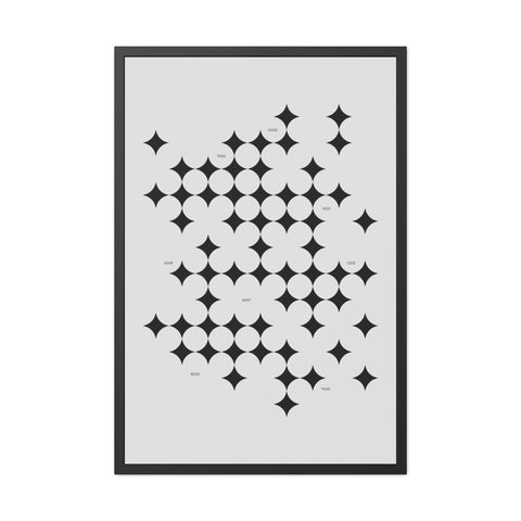 Gridlock 3 - Modern Geometric Framed Poster Art - Minimalist Home Decor