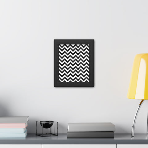 Damien 2 - Modern Chevron Framed Poster | Black & White Wall Art for Home Decor