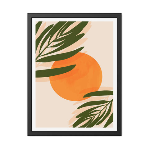 Agora 1 - Tropical Sunset Framed Poster - Modern Wall Art for Home Decor