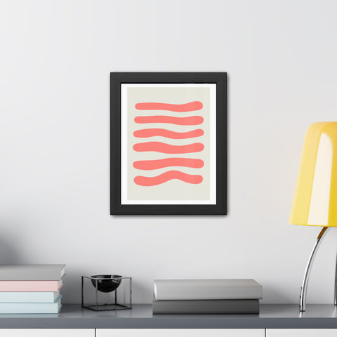 Stratica 6 - Modern Abstract Framed Poster - Wavy Lines Art for Home Decor