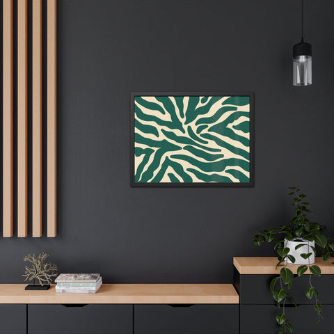 Mer 3 - Abstract Zebra Print Framed Poster - Modern Wall Art for Home Décor