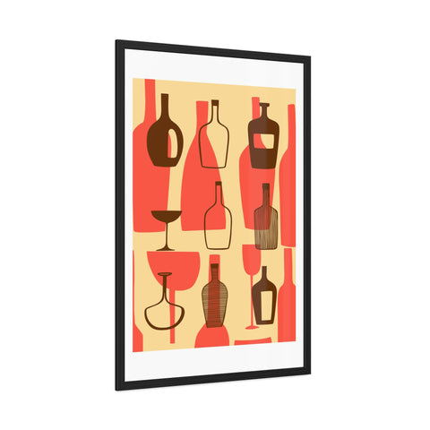 Wine Country 2 - Artistic Framed Poster – Abstract Bottle Design for Home Decor