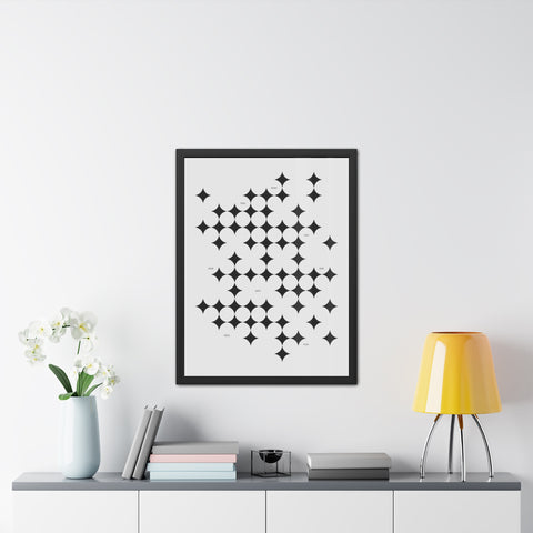 Gridlock 3 - Modern Geometric Framed Poster Art - Minimalist Home Decor