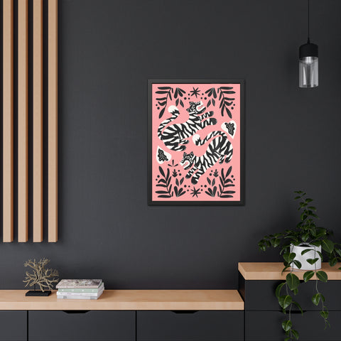 Mirror 4 - Playful Tiger Framed Poster Art for Animal Lovers - Vibrant Wall Decor