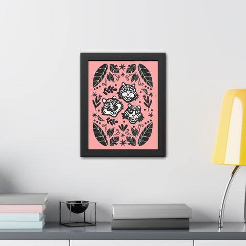Mirror 5 - Playful Jungle Themed Framed Posters - Tiger and Leopard Artwork for Kids' Rooms