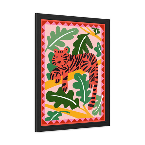 Amazon 1 - Tropical Tiger Framed Poster - Colorful Wall Art for Jungle Lovers