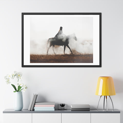 Fog Ride - Mystical Horse Framed Poster - Perfect for Home Decor & Gift Ideas