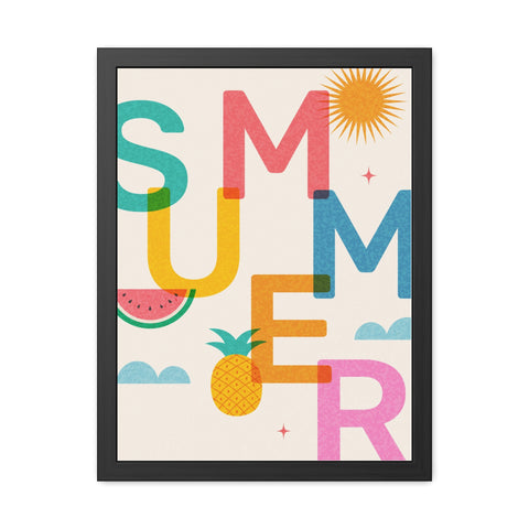 Summer 1 - Colorful Summer Framed Poster - Vibrant Tropical Wall Art