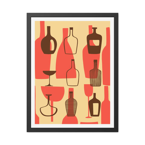 Wine Country 2 - Artistic Framed Poster – Abstract Bottle Design for Home Decor