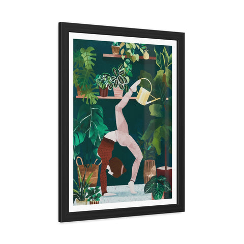 Botanical Yoga Framed Poster - Indoor Plant Decor for Peaceful Vibes
