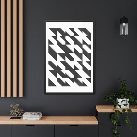 Gridline 1 - Modern Geometric Framed Poster - Monochrome Wall Art for Home Décor