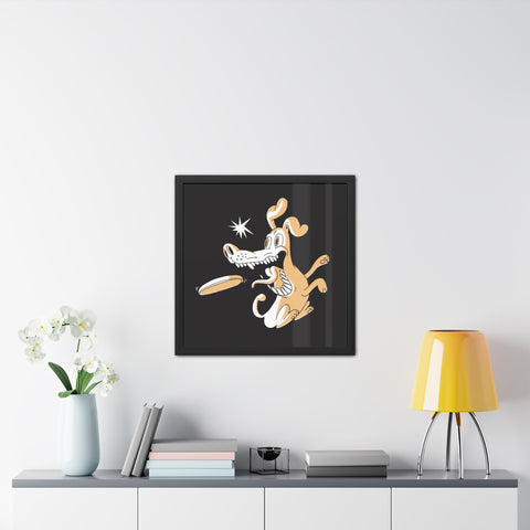 Catch it - Playful Dog Framed Poster - Fun Pet Decor for Animal Lovers