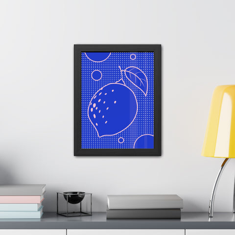 When life gives you lemons 5 - Blue Lemon Framed Poster - Modern Wall Art for Kitchen Decor