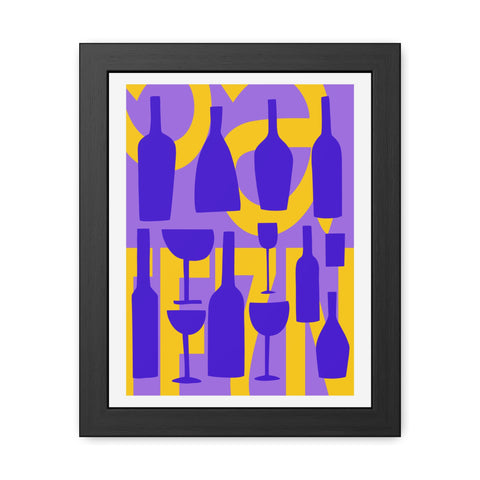 Sonoma 1 - Colorful Wine Bottles Framed Poster | Modern Art for Home Decor