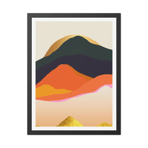 South 5 - Elegant Mountain Landscape Framed Poster - Modern Art for Home Decor