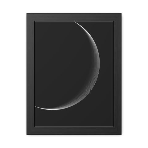Universalis 2 - Minimalist Framed Poster - Sleek Crescent Moon Design for Modern Decor