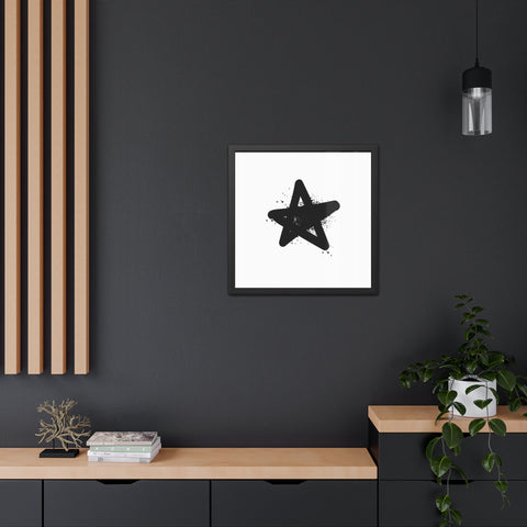 Graffiti 1 - Minimalist Star Wall Art - Framed Poster for Modern Decor