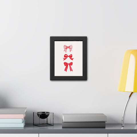 With a bow 3 - Charming Red Bow Framed Poster - Perfect Holiday Decor