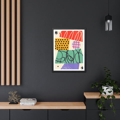Kurian 10 - Abstract Geometric Framed Posters for Modern Decor | Vibrant Wall Art