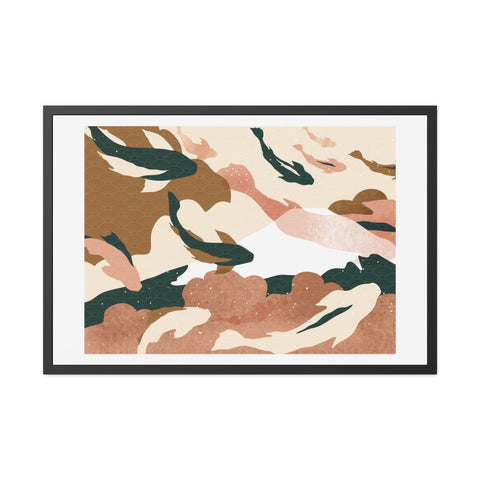Koi Wind 1 - Abstract Fish Framed Poster - Nature-Inspired Wall Art for Home Decor