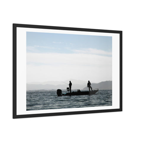 Fishing Boat - Silhouette Framed Poster - Perfect for Outdoor Enthusiasts and Home Decor