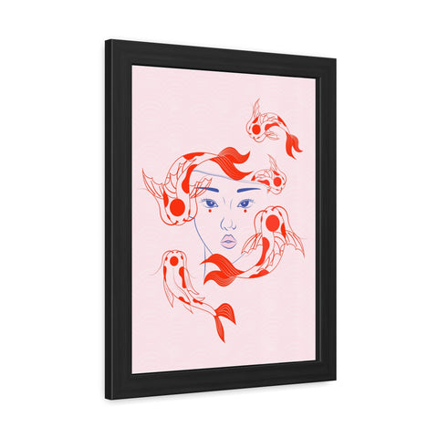 Koi Fish Art Framed Poster - Serene Wall Decoration for Home Decor Enthusiasts